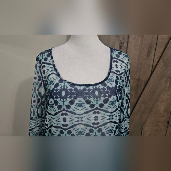 INC International Concepts BEACH Boho Printed Sheer Tassel Coverup. Size L NWT - Picture 4 of 10